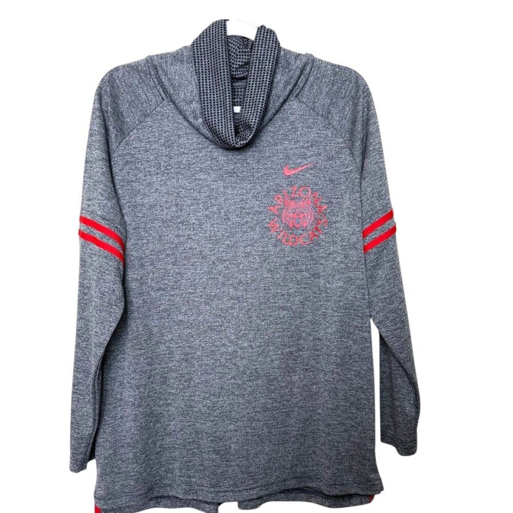 Nike Arizona Wildcat Long Sleeve Funnel Neck‎ Top Heathered Navy Women XL